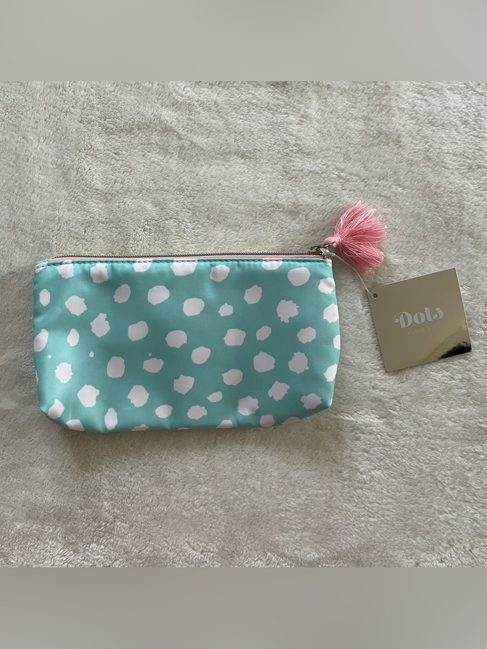NWT Dots Blue Polka Dot Makeup Travel Bag